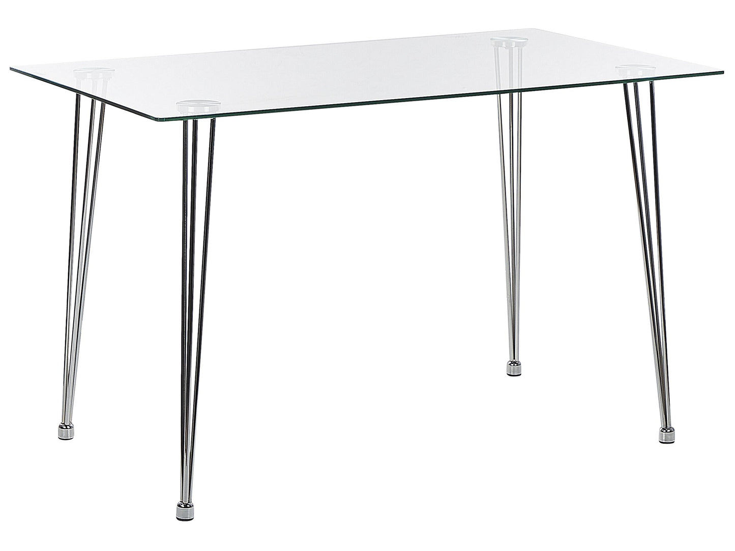 Silver Tempered Glass Dining Table 120 x 70cm 4 Person