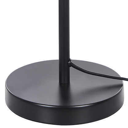 Glam Table Lamp Gold With Black Metal Round Base Dome Shade Reading Light For Bedroom Living Room