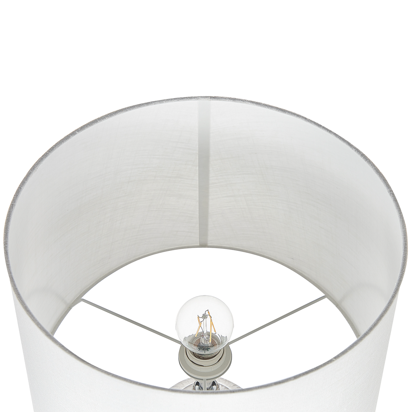 Scandi Grey Textured Ceramic Base Table Lamp 66cm White Shade