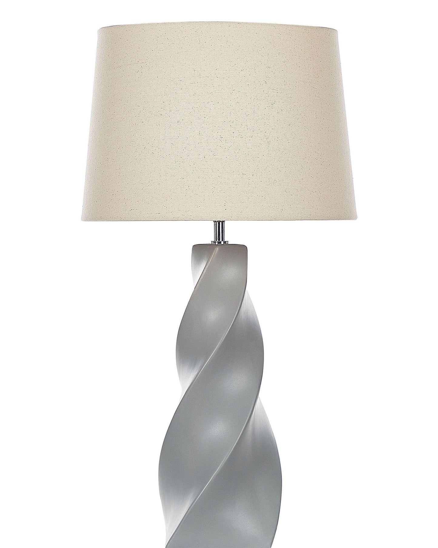 Grey Ceramic Table Lamp With White Fabric Shade 71cm Bedside Light Elegant Decor