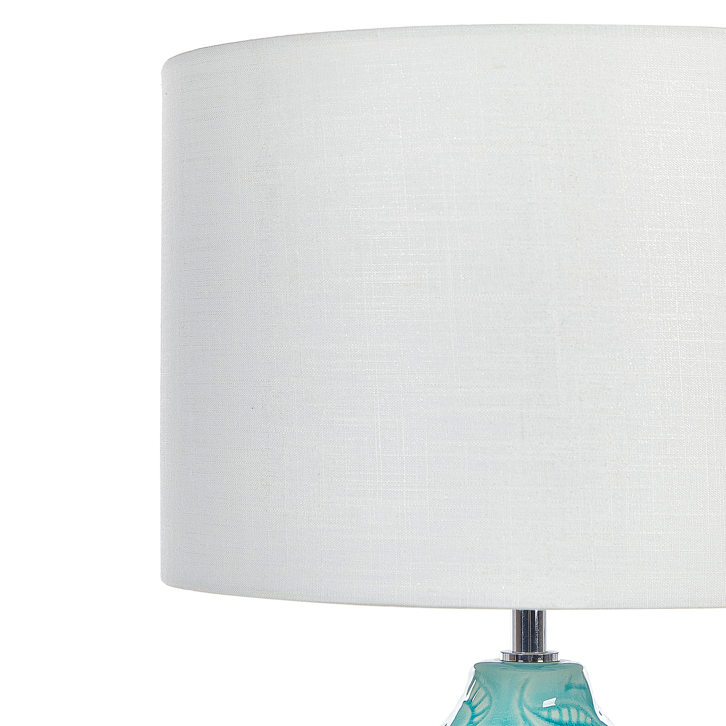Turquoise Ceramic Table Lamp With Adorned Base