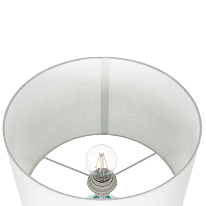 Turquoise Ceramic Table Lamp With Adorned Base