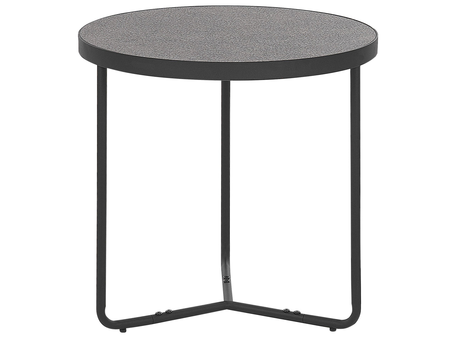 Concrete Effect Coffee Table With Black Metal Legs 50cm