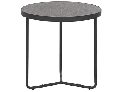 Concrete Effect Coffee Table With Black Metal Legs 50cm