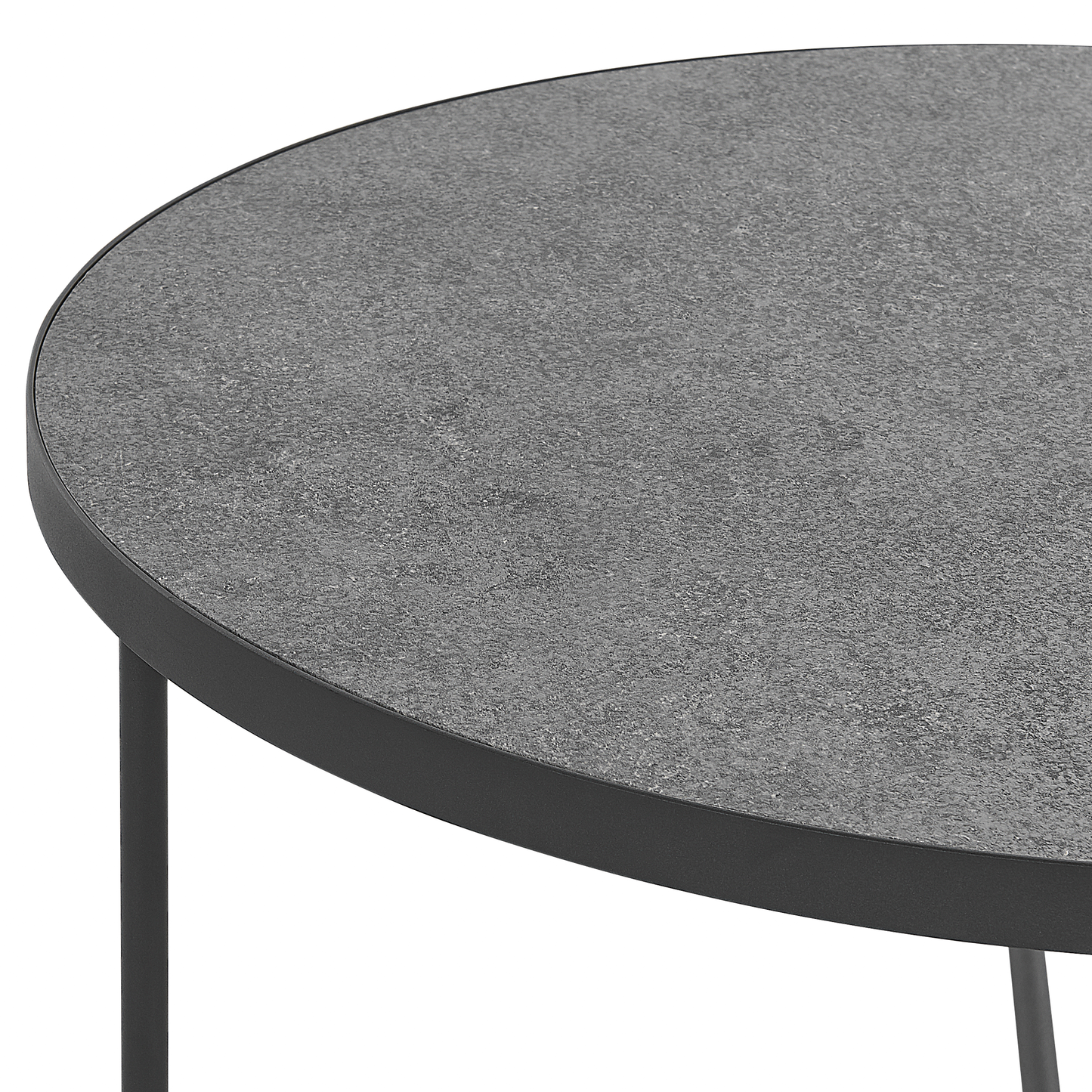 Round Concrete Coffee Tables Two Medium Large Black Legs