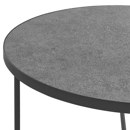 Round Concrete Coffee Tables Two Medium Large Black Legs
