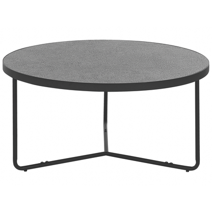 Concrete Effect Coffee Tables Set of 3 with Black Metal Legs Round Various Sizes