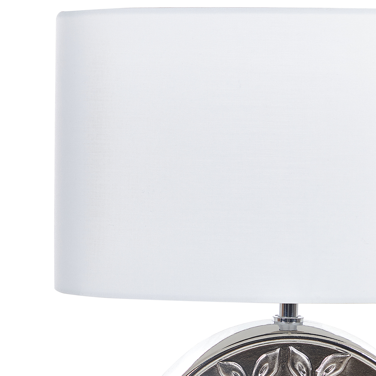 Table Lamp Silver Ceramic 49cm Tree Motif Glossy Finish