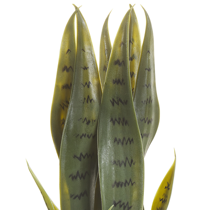 Artificial Snake Plant 40cm Green And Black Potted Decor