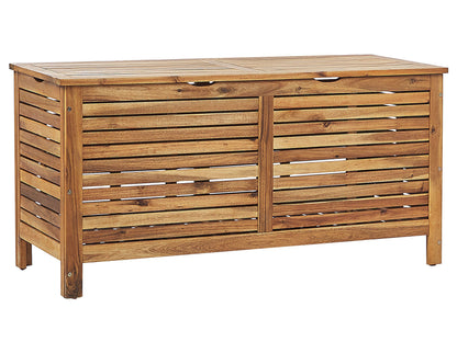 Garden Storage Box Light Brown Acacia 130 x 64 Lid
