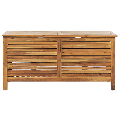 Garden Storage Box Light Brown Acacia 130 x 64 Lid