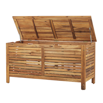 Garden Storage Box Light Brown Acacia 130 x 64 Lid