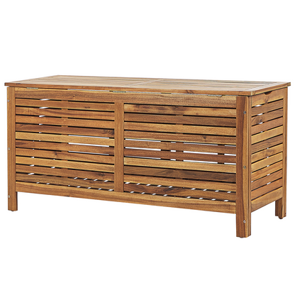 Garden Storage Box Light Brown Acacia 130 x 64 Lid