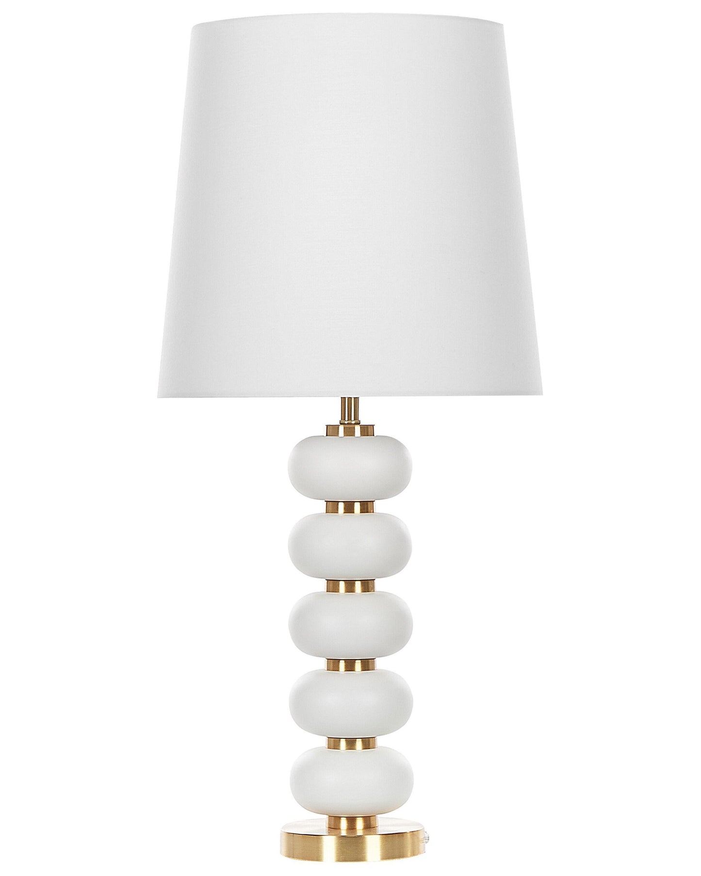 Table Lamp Gold Base With White Fabric Shade