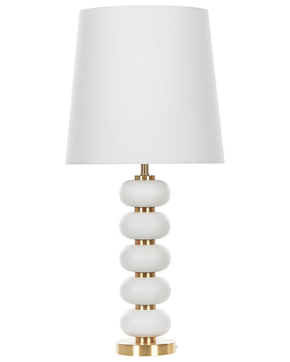 Table Lamp Gold Base With White Fabric Shade