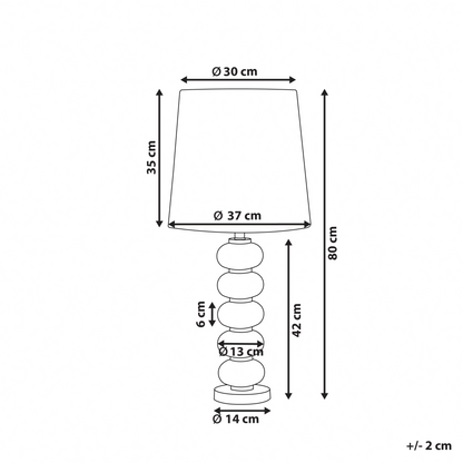 Table Lamp Gold Base With White Fabric Shade