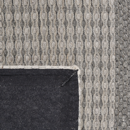 Boho Wool Blend Low-Pile Area Rug 80 x 150cm Blue Grey