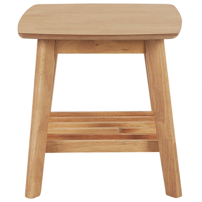 CasaCraft Side Table 50x50 cm Light Brown MDF Top Rubberwood Legs