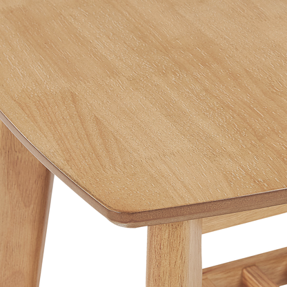 CasaCraft Side Table 50x50 cm Light Brown MDF Top Rubberwood Legs