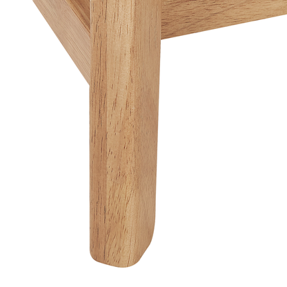 CasaCraft Side Table 50x50 cm Light Brown MDF Top Rubberwood Legs