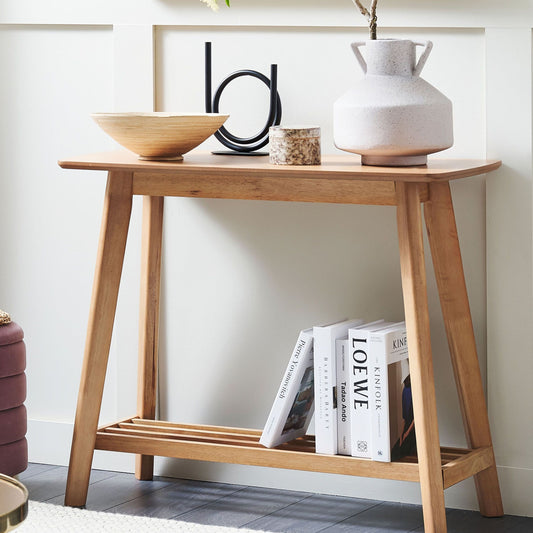 AuraHome Console Table Light Brown MDF 90x40 cm Shelf
