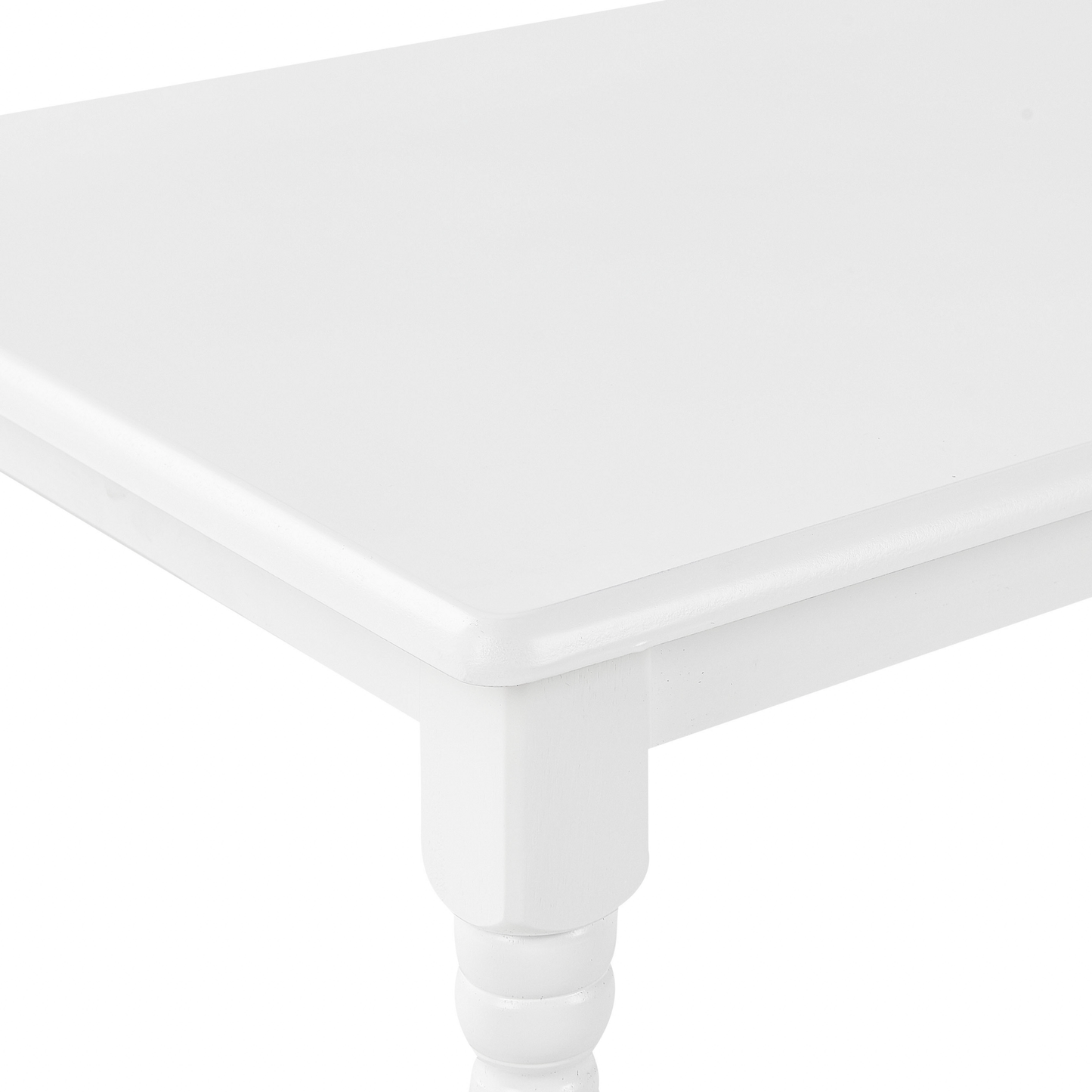 LuxeCasa Coffee Table White Turned Legs Vintage Chic 120x60 cm