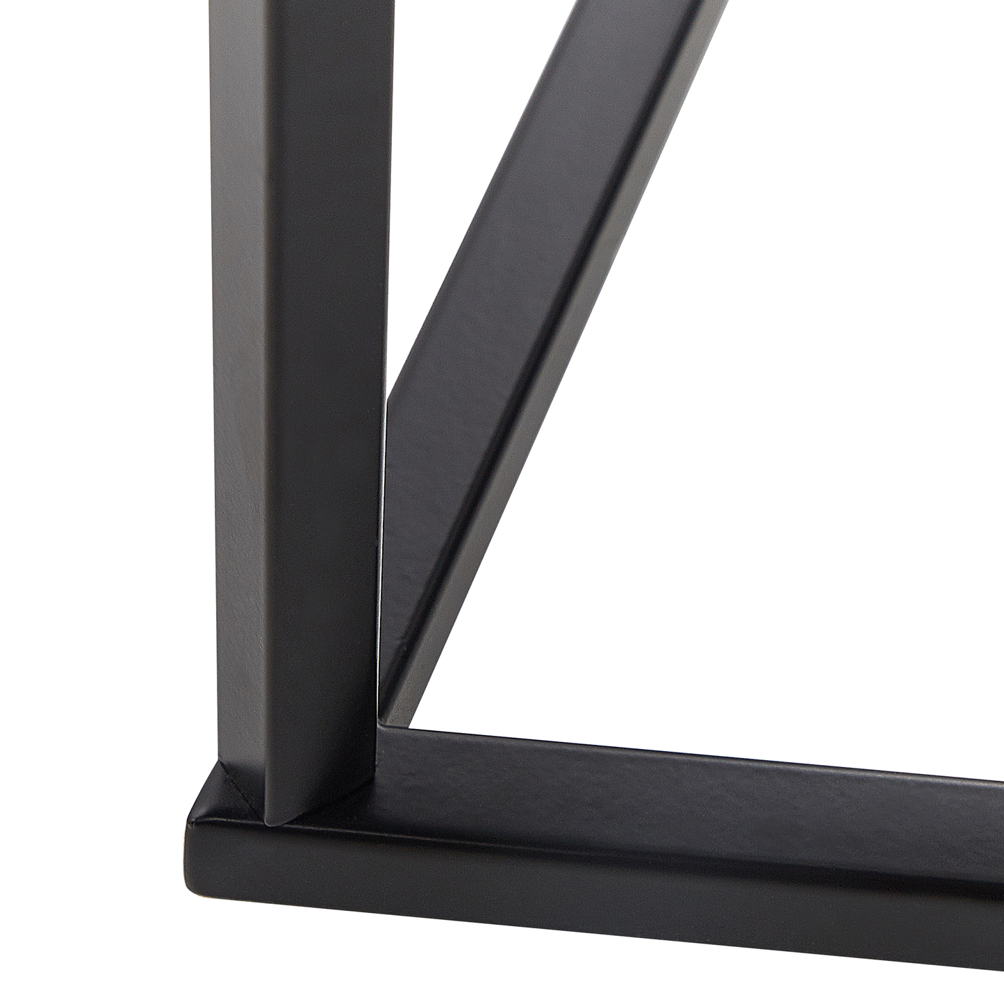 Marble Effect Console Table Tempered Glass Black Metal Legs