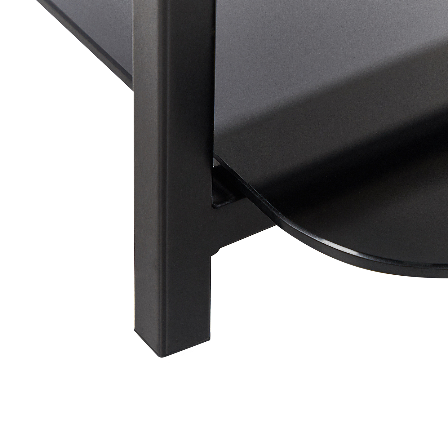 Modern Coffee Table White And Black Steel Glass 77 By 47cm Marble Effect Tempered Glass Top