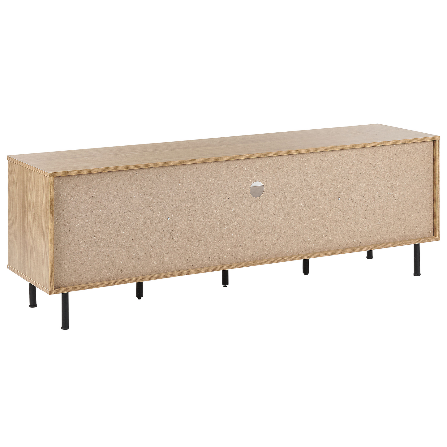 TV Stand Light Brown White Particle Board Metal 160 x 56 x 40