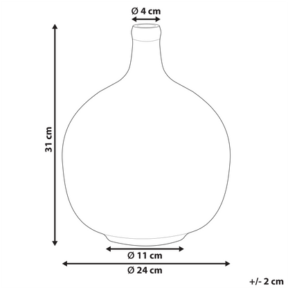 Arden Glass Vase Blue 31cm Round Bud Shape Handmade Home Decor