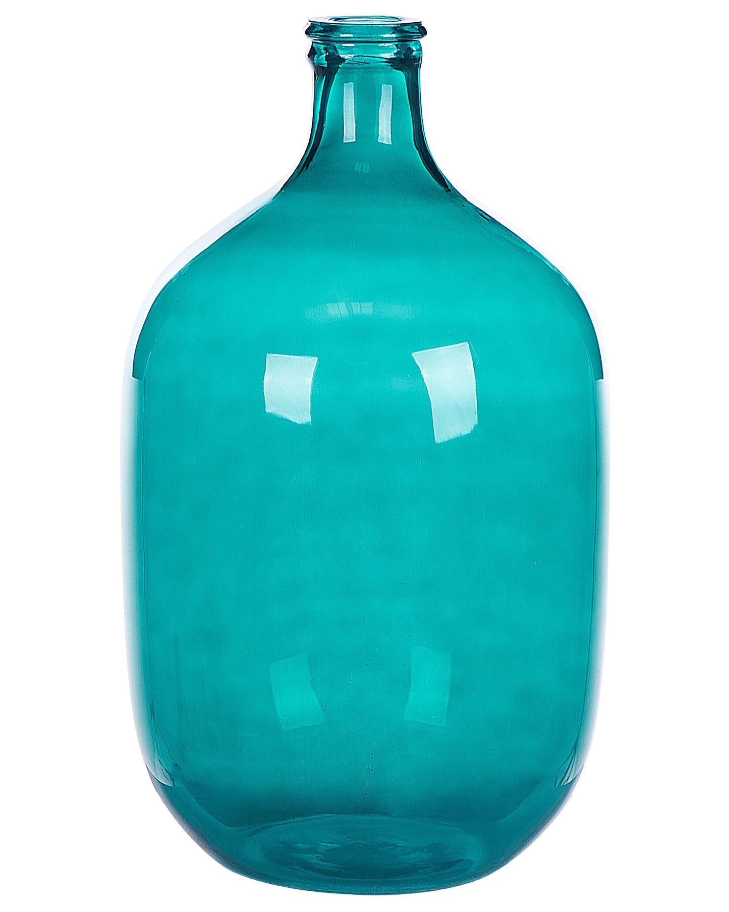 Turquoise Glass Vase 48cm Handmade Round Bud Shape Modern Tabletop Home Decor