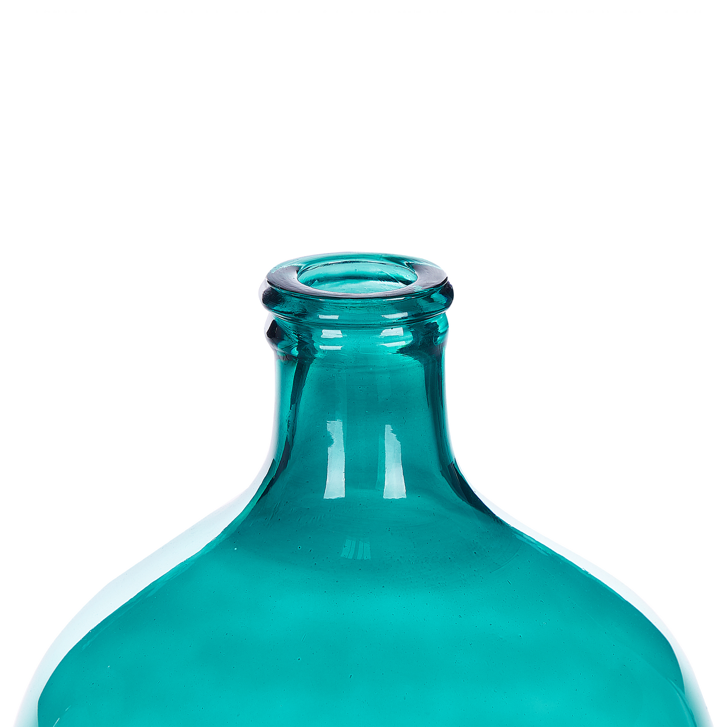 Turquoise Glass Vase 48cm Handmade Round Bud Shape Modern Tabletop Home Decor