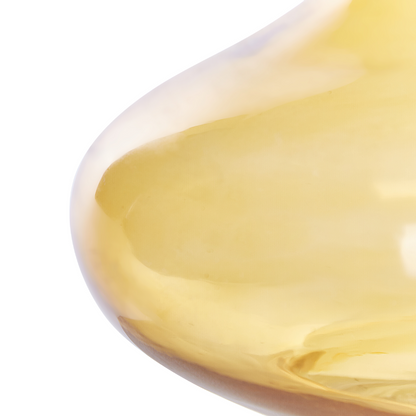 Yellow Glass Vase Bottle Shape Transparent Decor