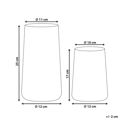 Set of 2 Vases Minimalist Clear Glass Decor