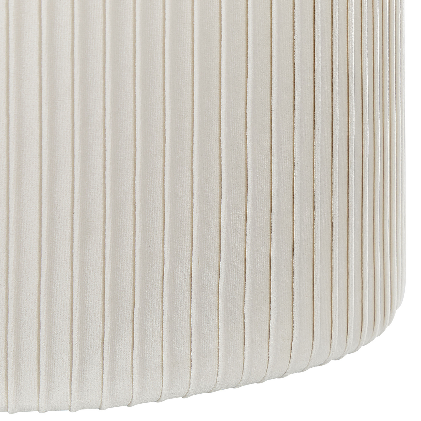 Off White Velvet Poufs Set Of 2 With Metal Bands And Storage