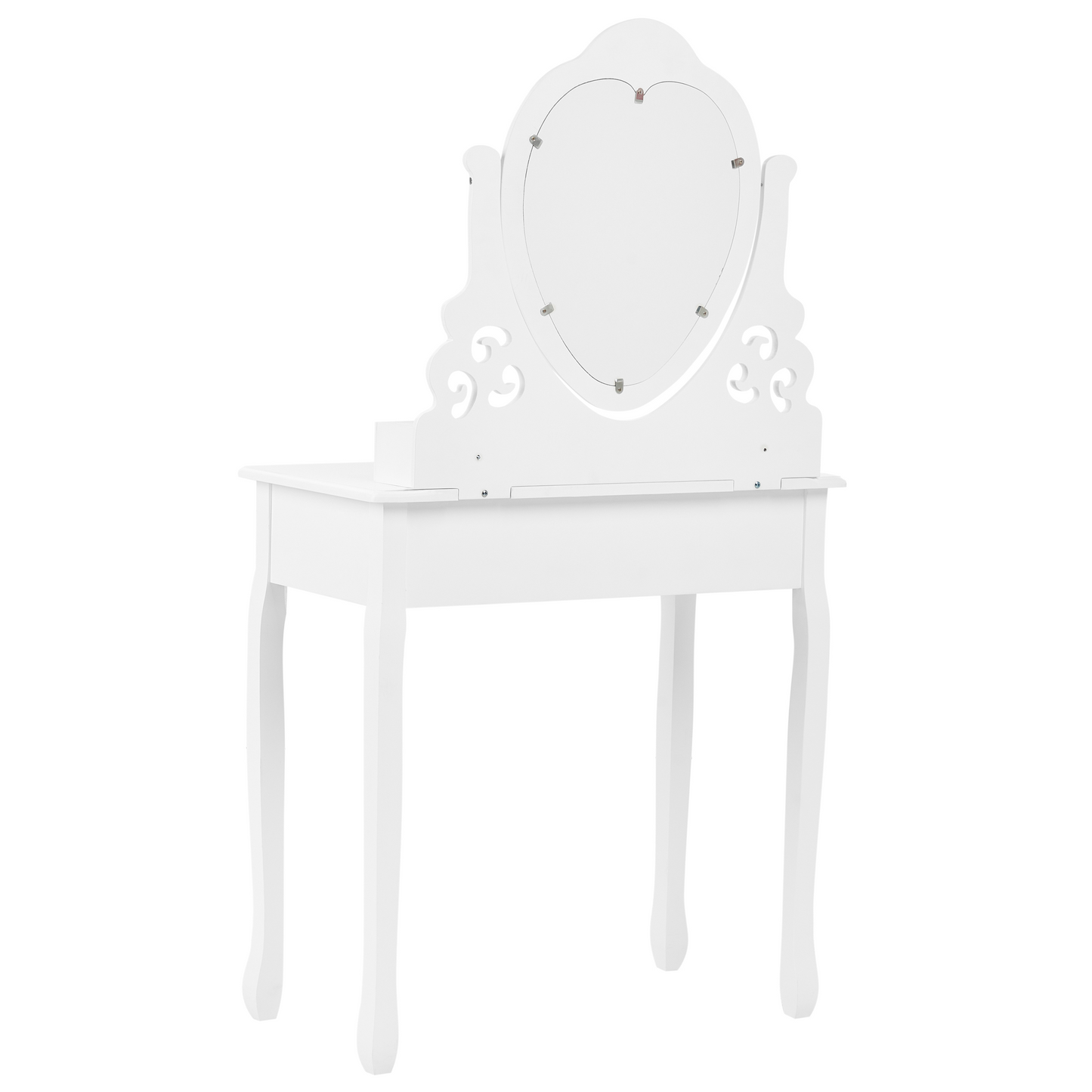 Glam Design Dressing Table White MDF Solid Wood 138 x 74 cm With 4 Drawers And Crystal Handles