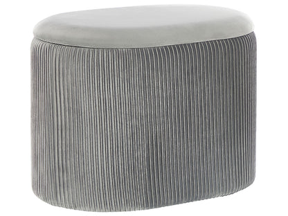 Light Grey Glamour Pouffe With Storage