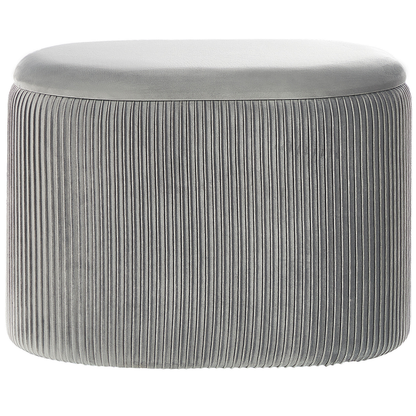 Light Grey Glamour Pouffe With Storage