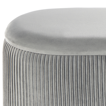 Light Grey Glamour Pouffe With Storage