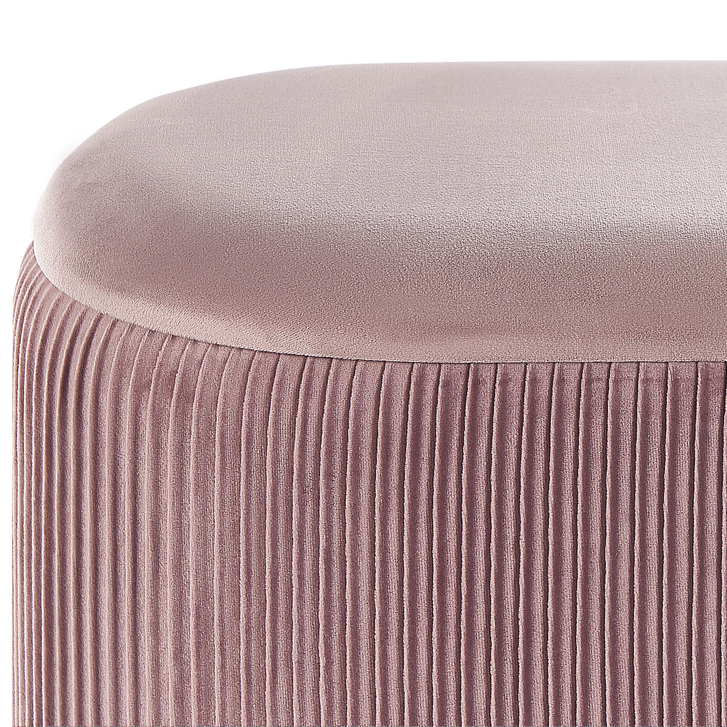 Velvet Pouffe Pink Storage Footstool