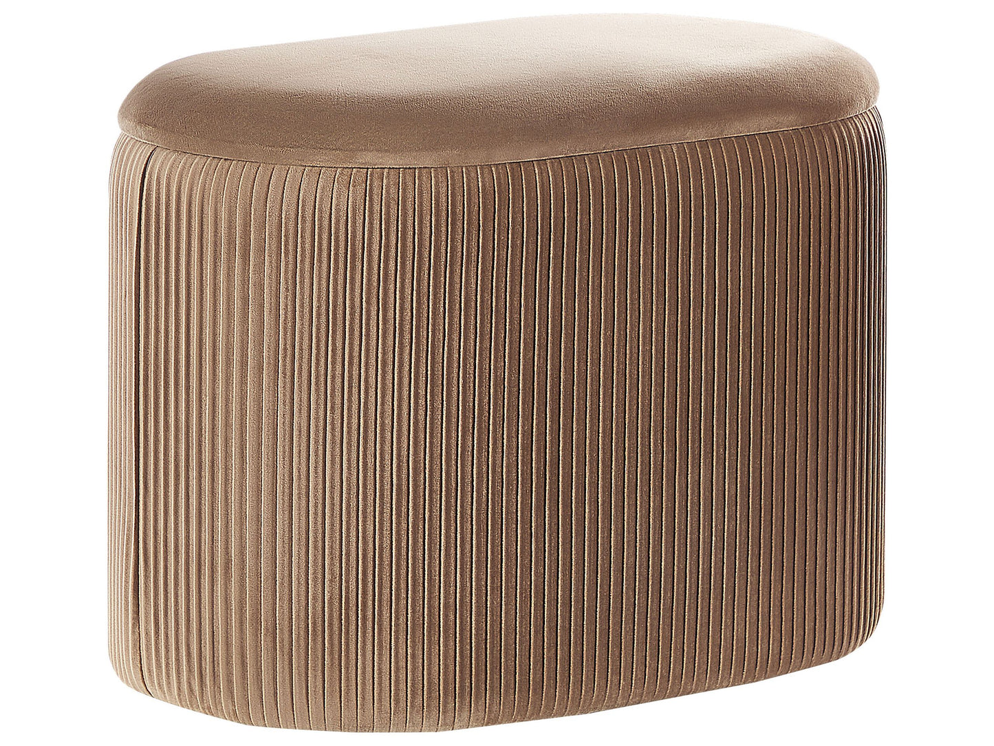 Velvet Glamour Pouffe Beige With Hidden Storage Footstool