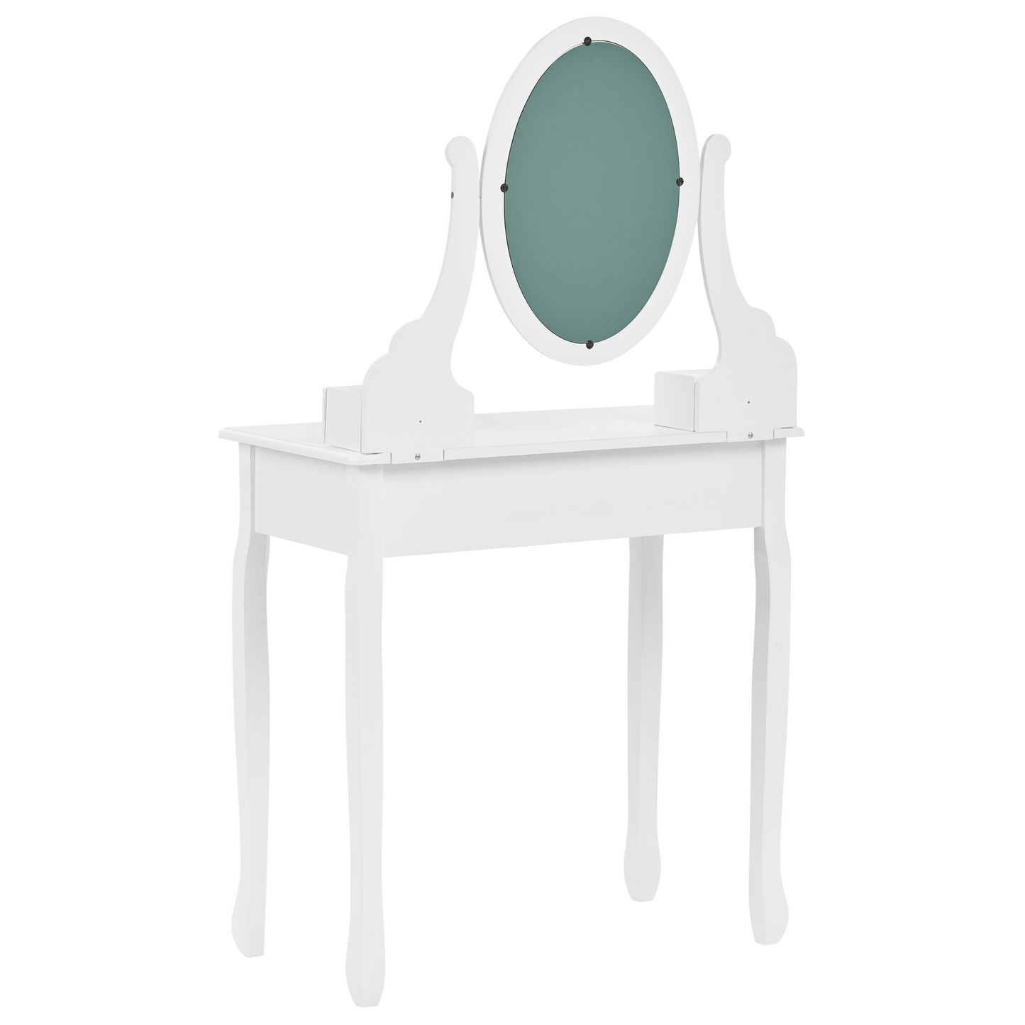 Glam Design Dressing Table White MDF Solid Wood 140x80 cm 5 Drawers