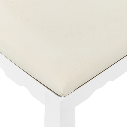 Glam Design Dressing Table White MDF Solid Wood 140x80 cm 5 Drawers