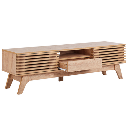 Astra TV Stand Light Brown Storage Cabinet With Cable Management