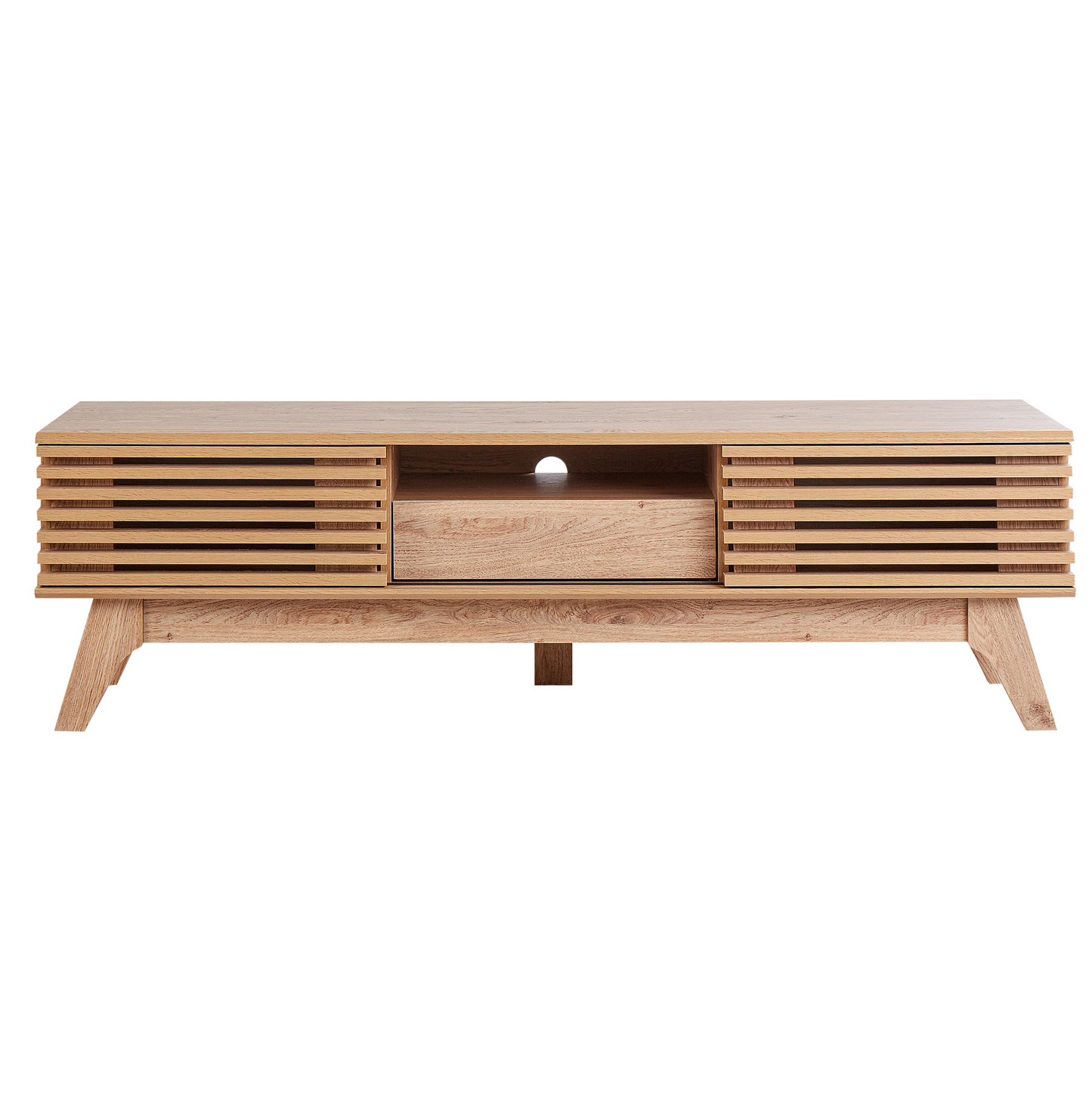 Astra TV Stand Light Brown Storage Cabinet With Cable Management
