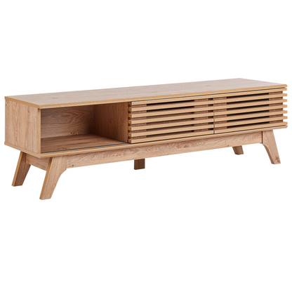 Astra TV Stand Light Brown Storage Cabinet With Cable Management