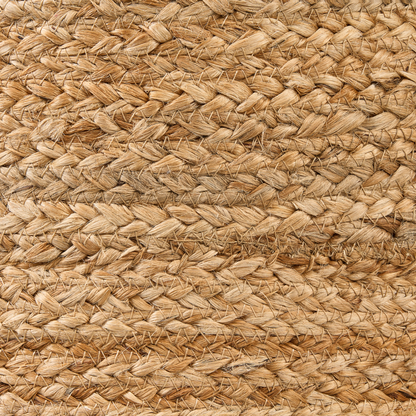 Pouf Round Ottoman Beige Jute 46cm EPS Beads Fill