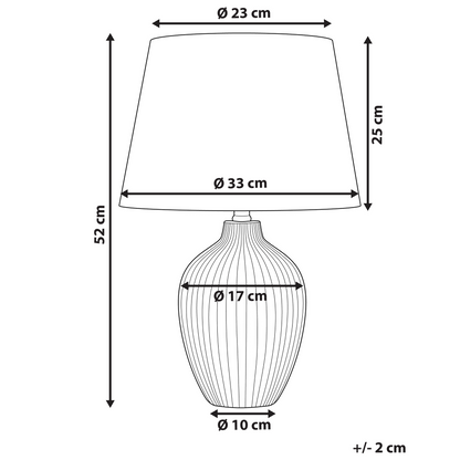 Table Lamp Brown Ceramic 52cm Linen Empire Shade