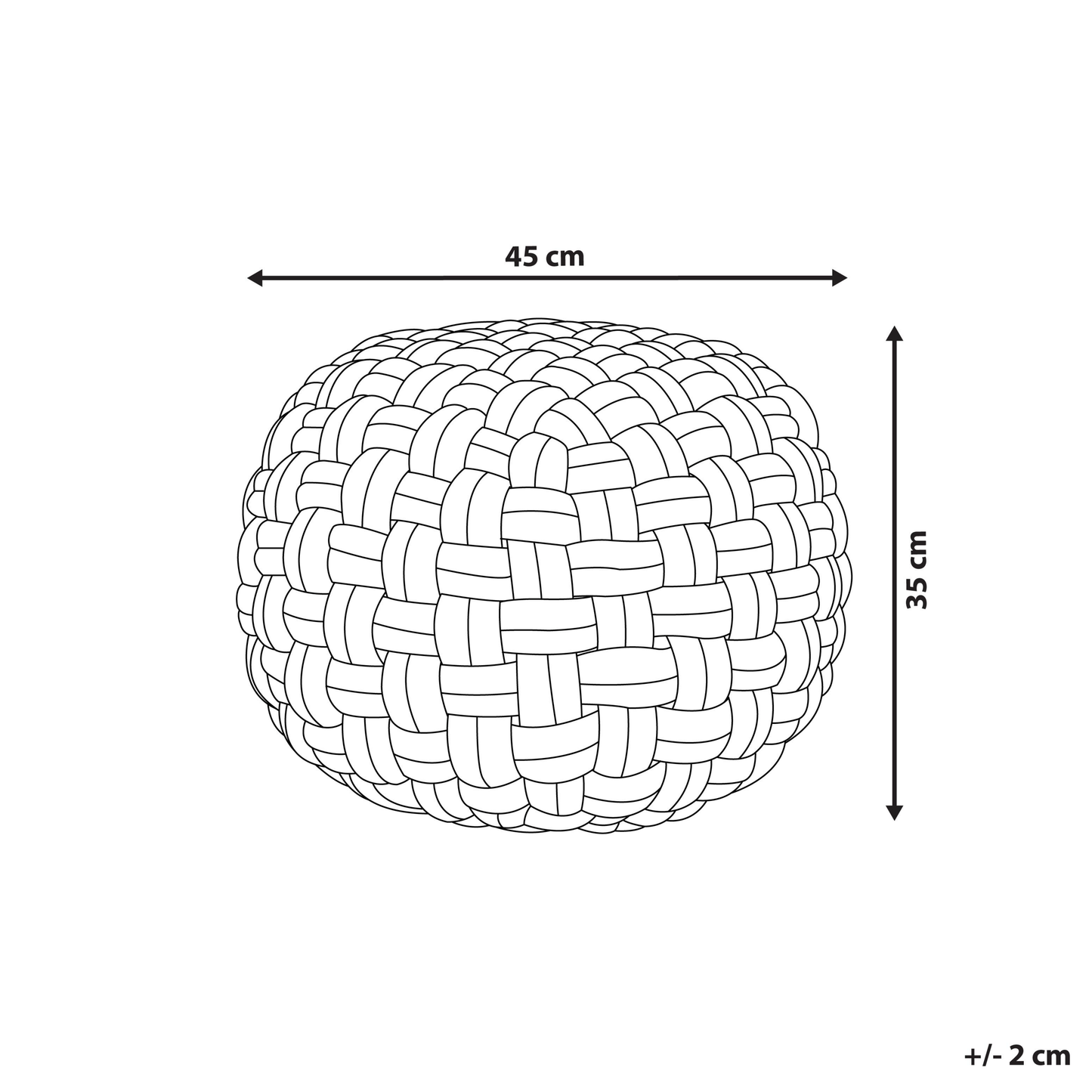 Pouffe Red Velvet Basketweave 45 x 35cm EPS Filled Footstool