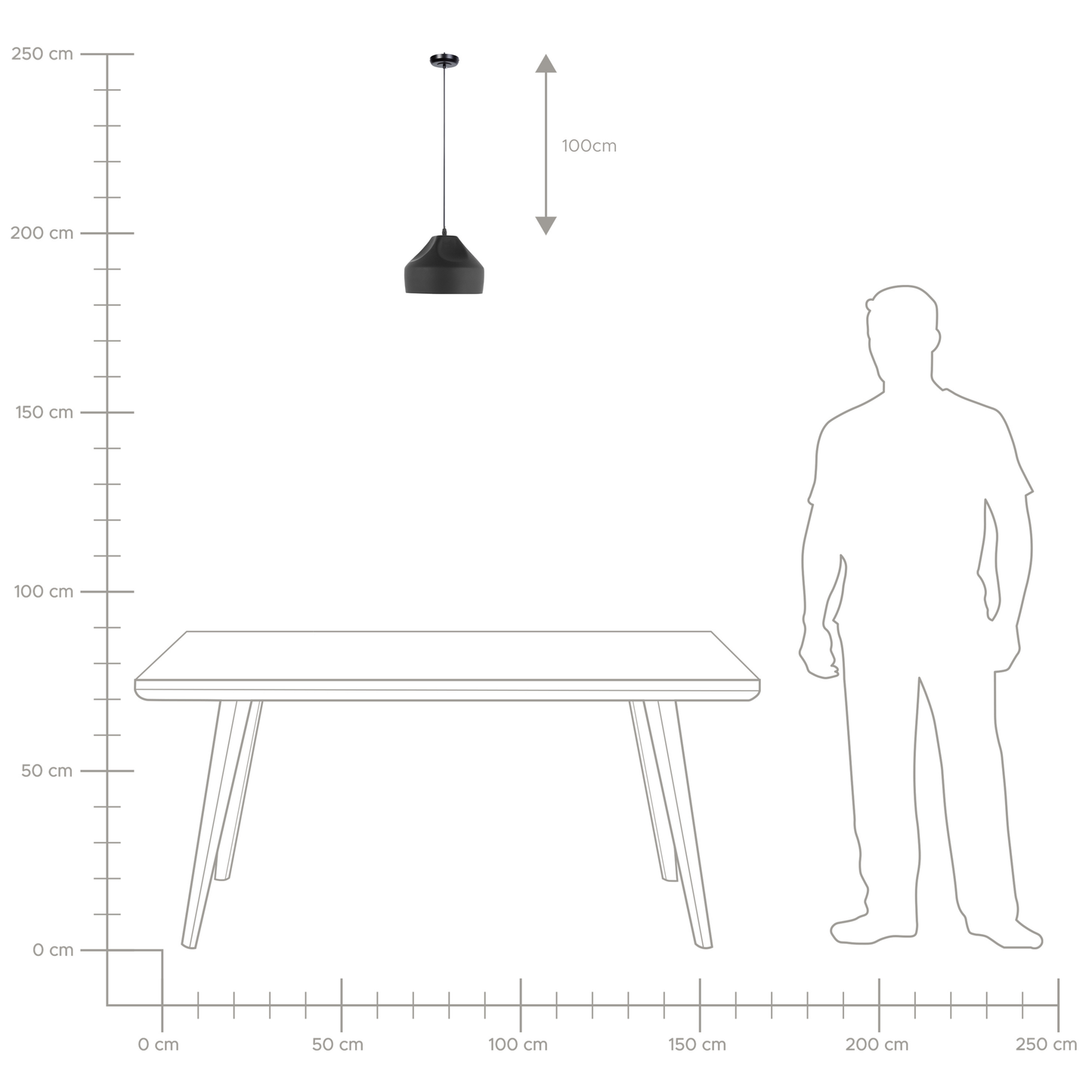 Pendant Lamp Black Irregular Round Metal 1 Light
